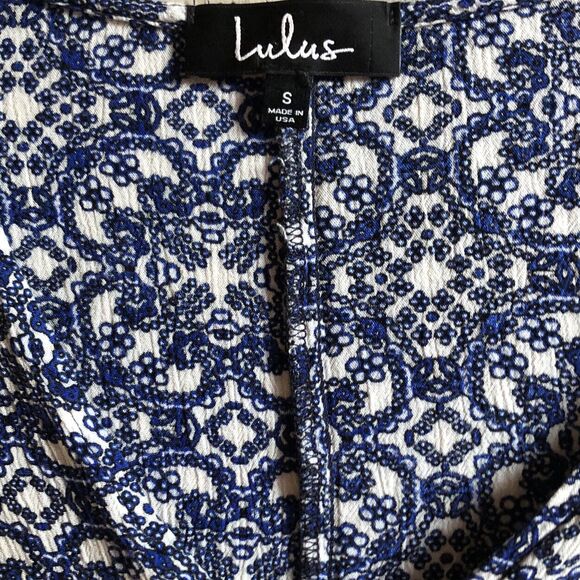 Lulus Mandala Daydream Maxi Dress Size S Batik Boho Beachy Side Slits Coastal - Picture 7 of 12